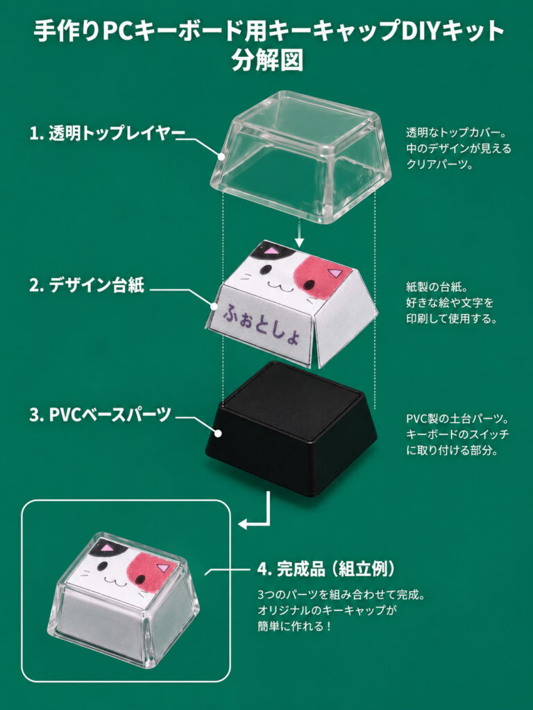 二層構造の自作キーキャップキットで究極のキーボードカスタマイズを